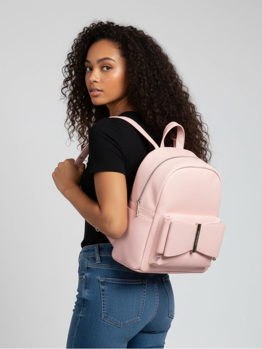 EUC Betsey Johnson Leather Backpack with Bow
